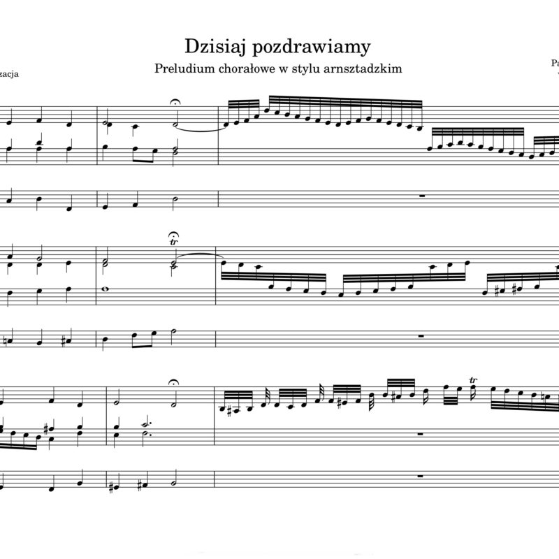 Preludium w stylu arnsztadzkim "Dzisiaj pozdrawiamy"