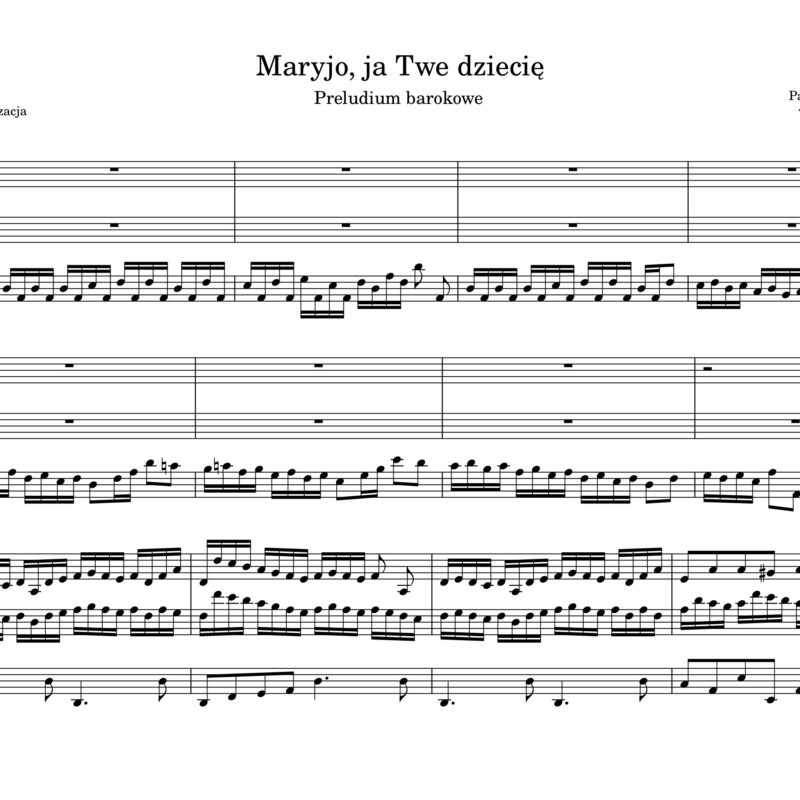 Preludium barokowe "Maryjo, ja Twe dziecię"